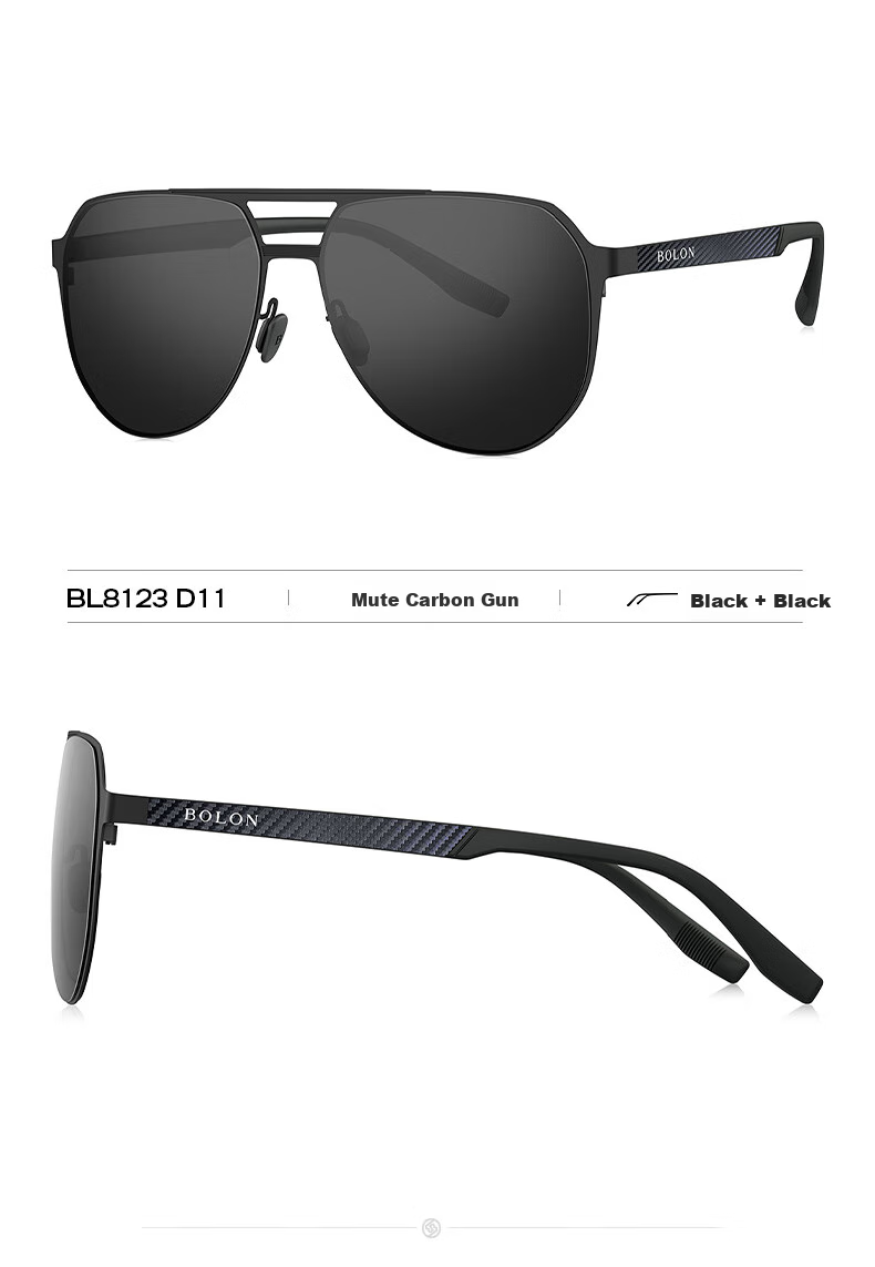 BOLON Sunglasses, Double-Frame Polarized Sunglasses, Aviator Driving Glasses for Men, BL8123 D11 6