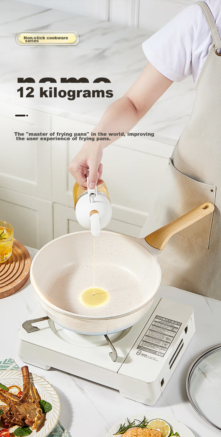 COOKER KING Non-Stick Frying Pan, Clean Pan, Flat Bottom Pan, Deep Oil-Gathering Frying Pan, Steak Pan, Suitable for Natural Gas And Coal Gas, 20cm 2