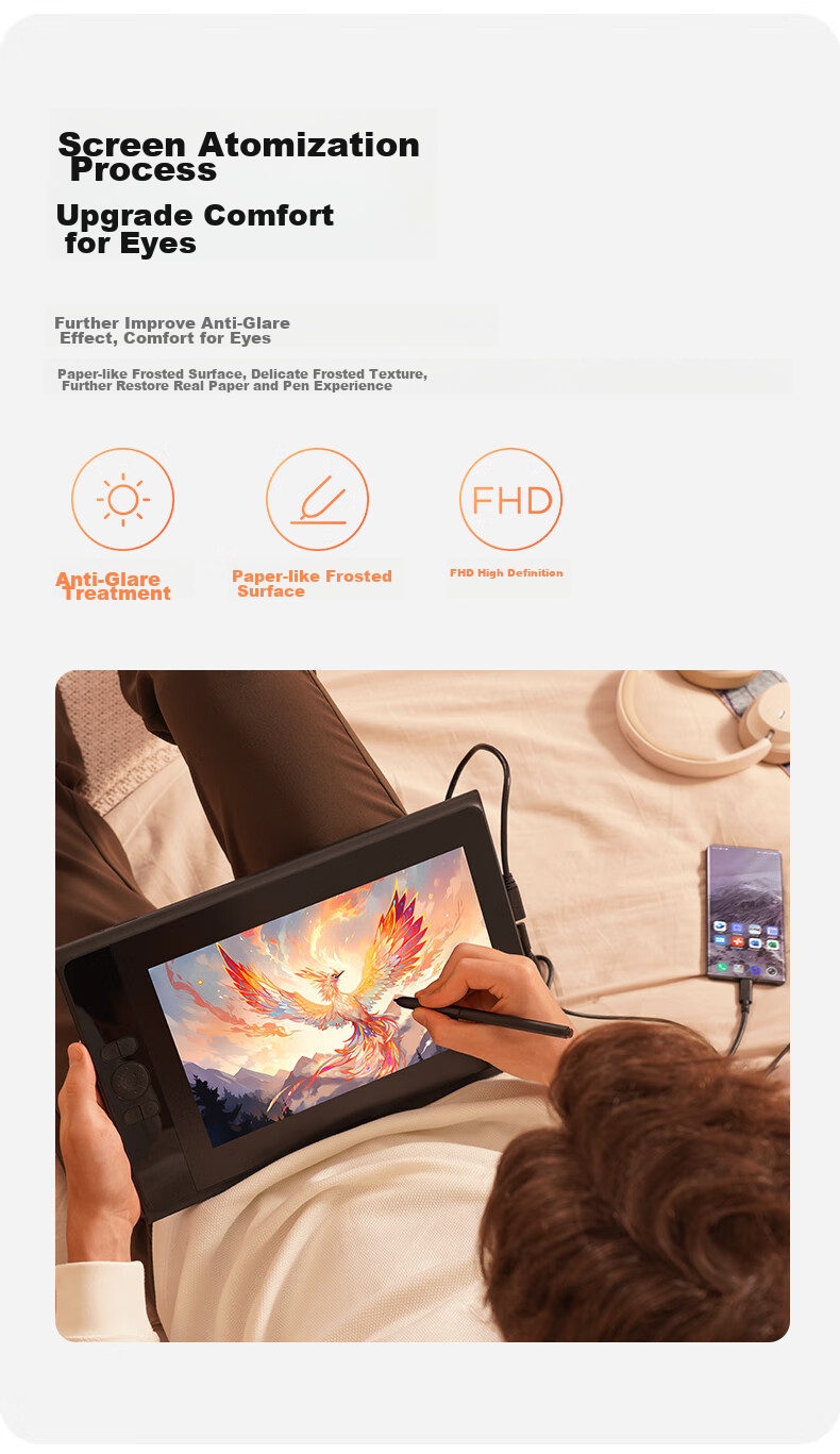 UGEE D6 Smart Eye Protection Drawing Tablet for Students, Digital Screen Graphics Tablet for Middle and High School Learning 4