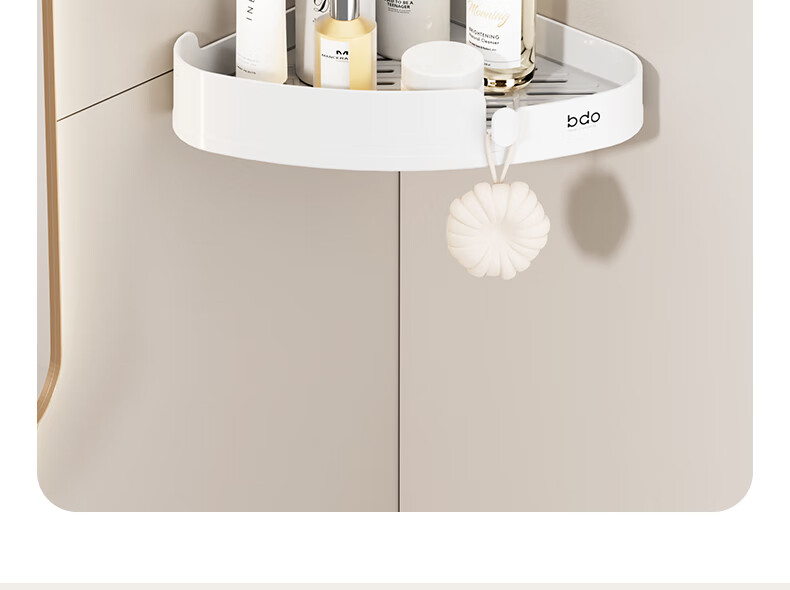 Bdo Soap Dish Storage Rack, Bathroom Wall-Mounted No-Drilling Triangle Shelf, Kitchen Draining Organizer Rack 9