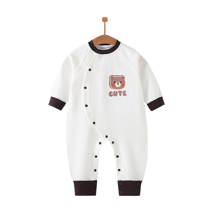 Qiaojiaoya Baby Clothes Newborn Onesie Infant Class A Pure Cotton Spring And Autumn Full Moon Baby Romper Pajamas