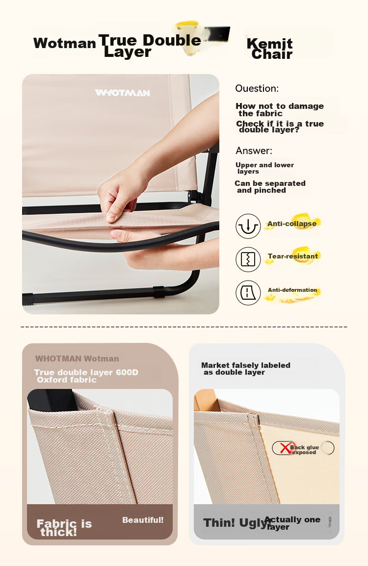 Woteman (WHOTMAN) Kmiti Chair, Outdoor Folding Chair, Portable Camping Equipment, Fishing Chair, Beach Armchair 4