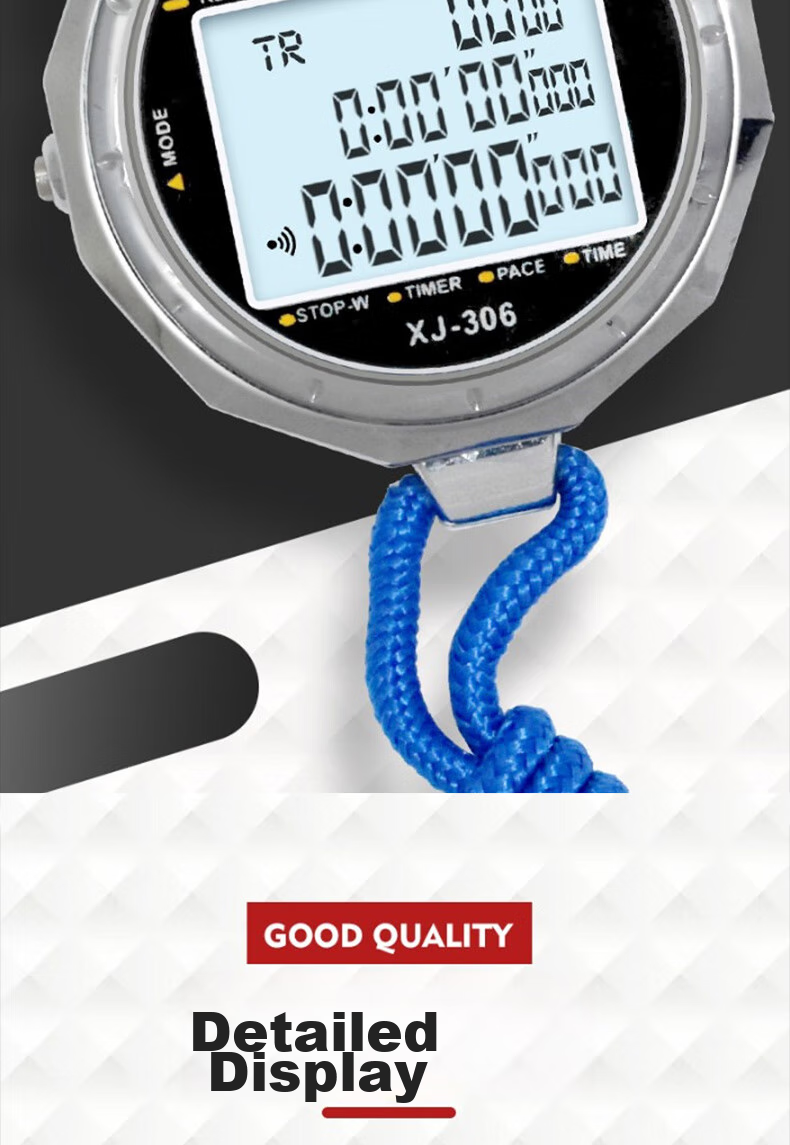 GEDUN Stopwatch, 3 Rows 100 Laps Dedicated Timer for Running, Sports, Fitness, Track And Field, Swimming, Multifunctional 10
