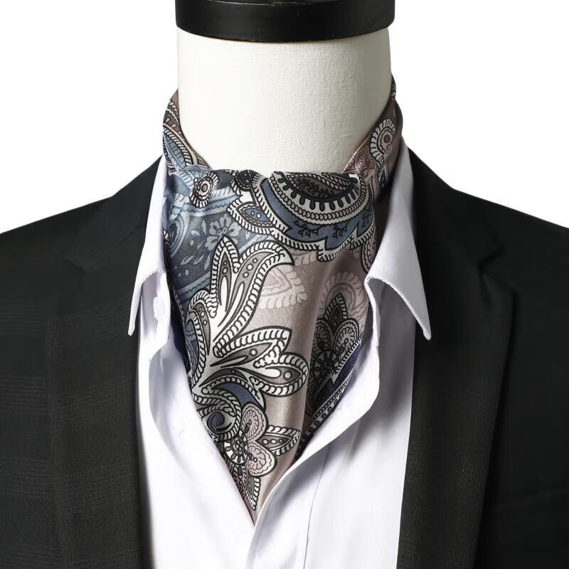 Hangsilu Silk Scarf for Men, Square Scarf, Formal Wear, Mulberry Silk Necktie, High-End Birthday Gift, Mid-Autumn Festival Present for Dad Or Husband