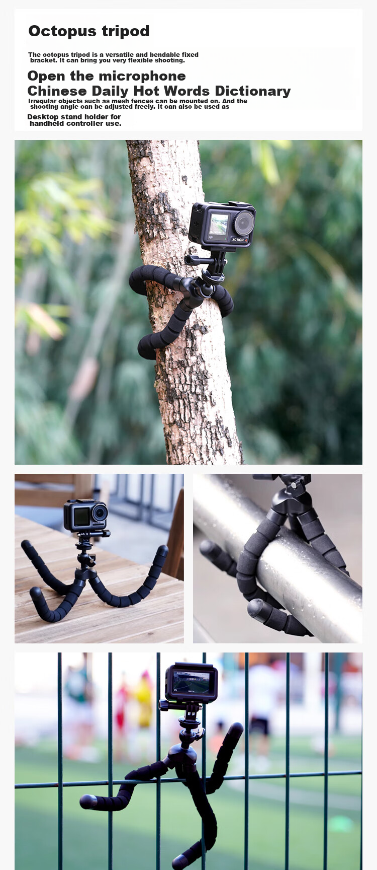 MAXCAM Suitable for DJI Osmo Action 6/5/4/3 Pro Action Camera, Car Nano Adhesive Suction Cup Glass Fixing Car Mount Accessory 14
