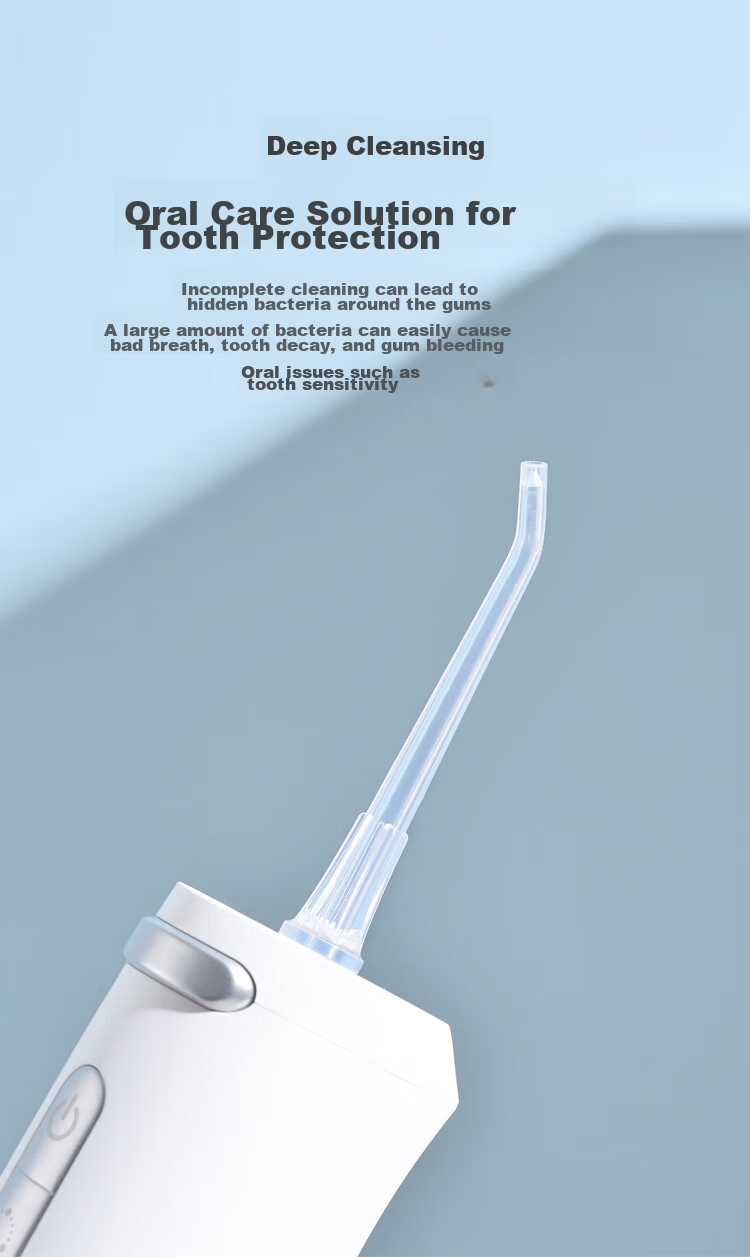 JD Original [Mid-Autumn Festival Gift] Portable Water Flosser with 6 Nozzles, 300ml Large Water Tank, Ultrasonic Dental Irrigator, Oral Irrigation Device for Orthodontics And Gum Care, Adult Use 4