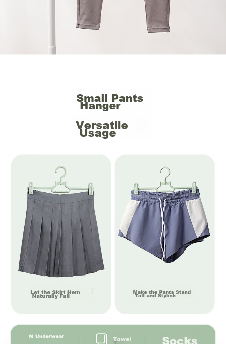 CHAHUA Pants Hanger with Clips, Stackable, Holds 10 Pieces, Specialized for Hanging And Storing Pants 4