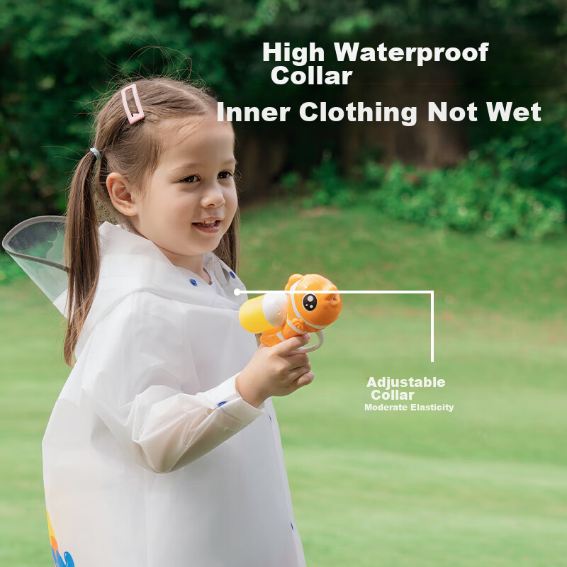 MARIE CLAIRE Children's Raincoat, One-Piece Cape-Style Rain Poncho, for Girls And Boys, Kindergarten Kids, Toddlers, Back-To Essential