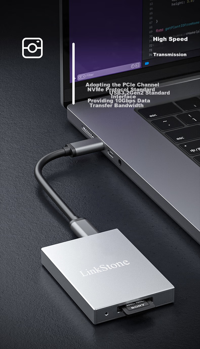 LinkStone CFeA Card Reader USB3.2 + Dual-Port Sony A7M4, FX6, A1 Camera High-Speed CFe Card Reader Supports CFexpress Type A And Cfa Memory Cards 5