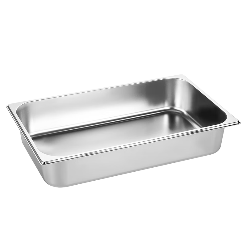 Jinyaoshi Stainless Steel Portion Pan, 1/1 Straight-Sided with Rolled Edges, Commercial Cafeteria Serving Dish, 10cm Diameter, GK-MFS11