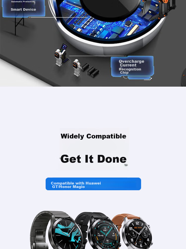 ESCASE Huawei Watch Charger, Compatible with Watch GT/GT2/2E, Honor Magic2/GS/pro Bracelet, Huawei Porsche Charging Cable, Touchpoint Charging Dock, 1 Meter 8