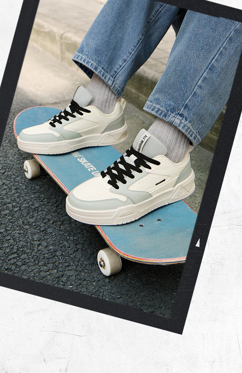 361° Men's Sports Shoes Spring Summer New Retro Leather Basic White Casual Sneakers 672616618-2 20