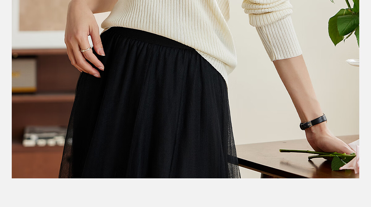 PinCai Women's Knit Sweater, Early Autumn Round Neck Bow Embroidery Knit Top, Slim-Fit Base Layer Sweater P143Z3009 4
