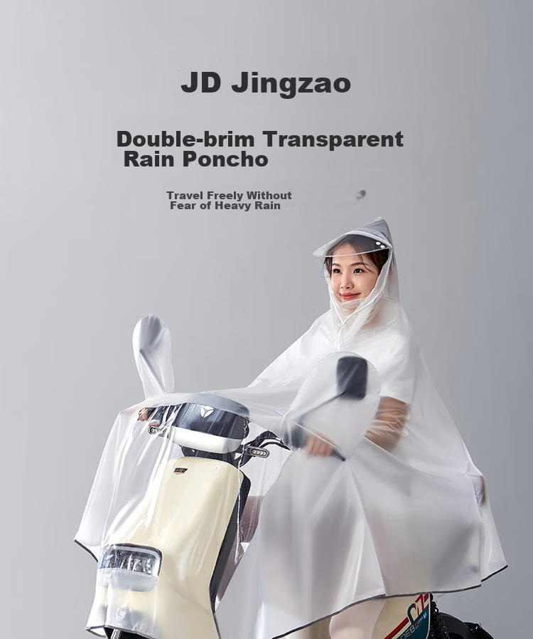 JD Original Electric Motorcycle Raincoat, Single-Person Battery Car Raincoat, Long Full-Body Storm Protection, Specially Designed for Delivery Riders 2