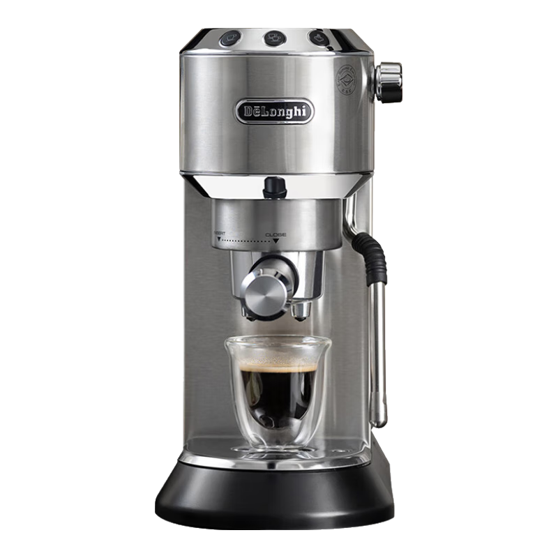 Delonghi Coffee Machine, Semi-Automatic Coffee Maker, Compact Home Italian Espresso 15Bar Pump Pressure, Stainless Steel Manual Milk Frother EC885.M EX:4 Starry Sky Silver Gift