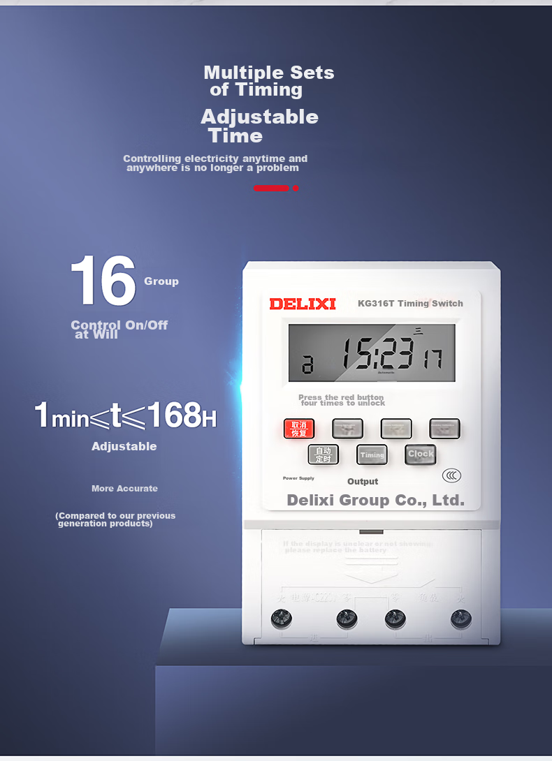 DELIXI ELECTRIC Microcomputer Time Control Switch, KG316TA, AC380V, Fully Automatic Timer, Street Light Time Controller 10