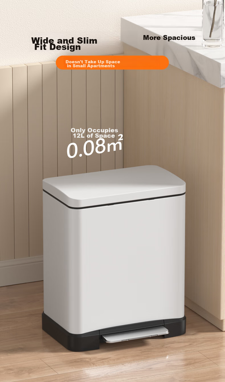 BOBO Stainless Steel Kitchen Trash Can, 20L Titanium Gray Foot Pedal Trash Can with Lid, Large Size for Living Room And Home Use, Model 8858 3