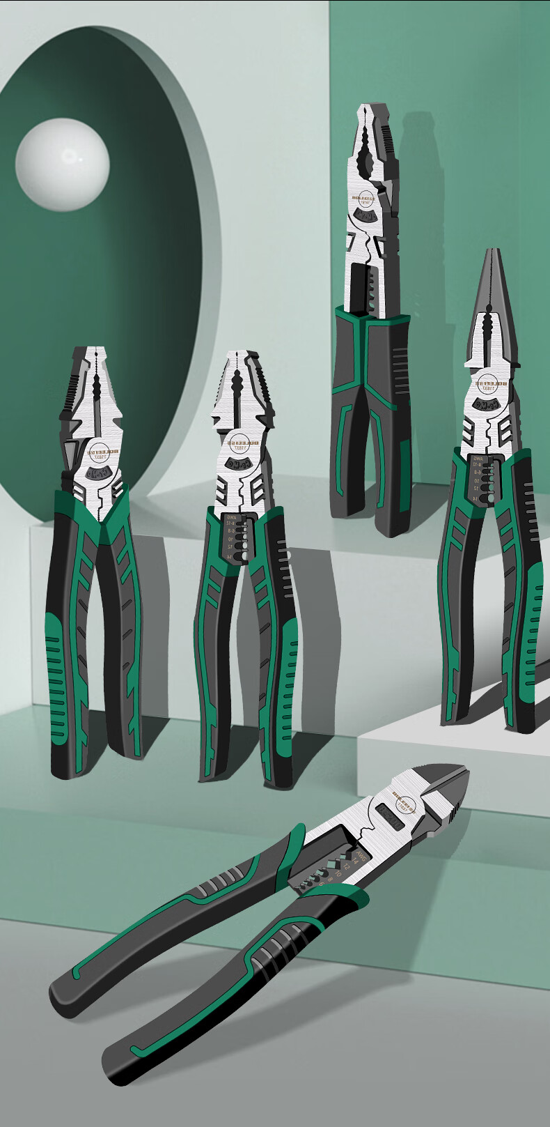 Baolian Steel Wire Pliers, Tiger Pliers, Industrial Labor-Saving Electrician Pliers, Flat-Nose Pliers, Multi-Functional Diagonal Pliers, Needle-Nose Pliers, Hardware Tools 13
