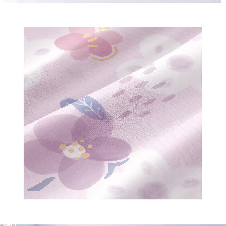 BEYOND Home Textiles Pure Cotton Bed Sheet with Printed Pattern, All-Cotton Duvet Cover, Single Piece Set, Floral Pattern (Purple), 230*245cm 8