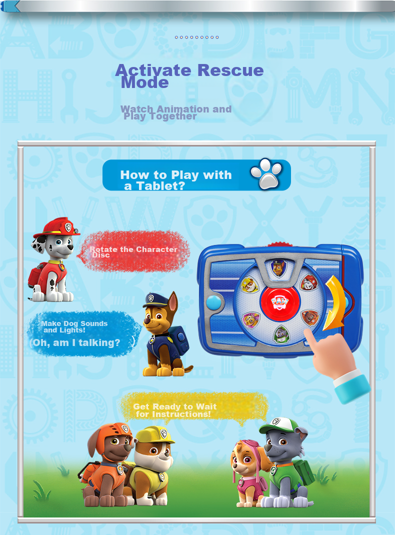 PAW PATROL Paw Patrol, Captain Ryder Light-Up Tablet Toy, Bilingual Chinese And English, Birthday Gift for Children Aged 3-6 6