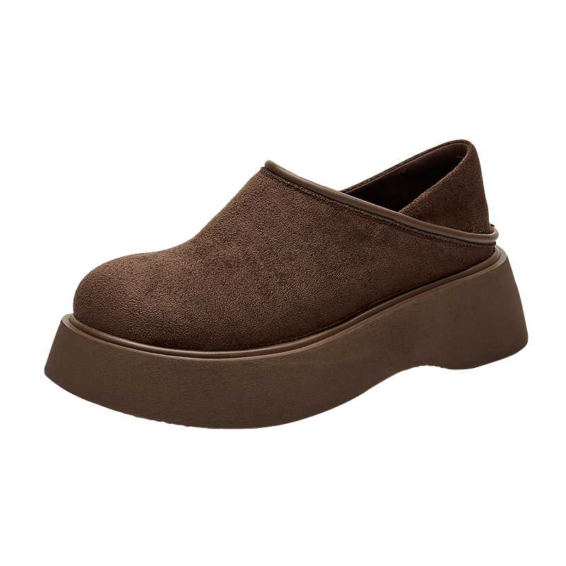 DAPHNE Women's Single Shoes, Fashionable Thick-Soled Retro Two-Way Birkenstock-Style Shoes, Soft-Bottomed Versatile Slip-On Women's Shoes, Brown Single Lining, Size 38