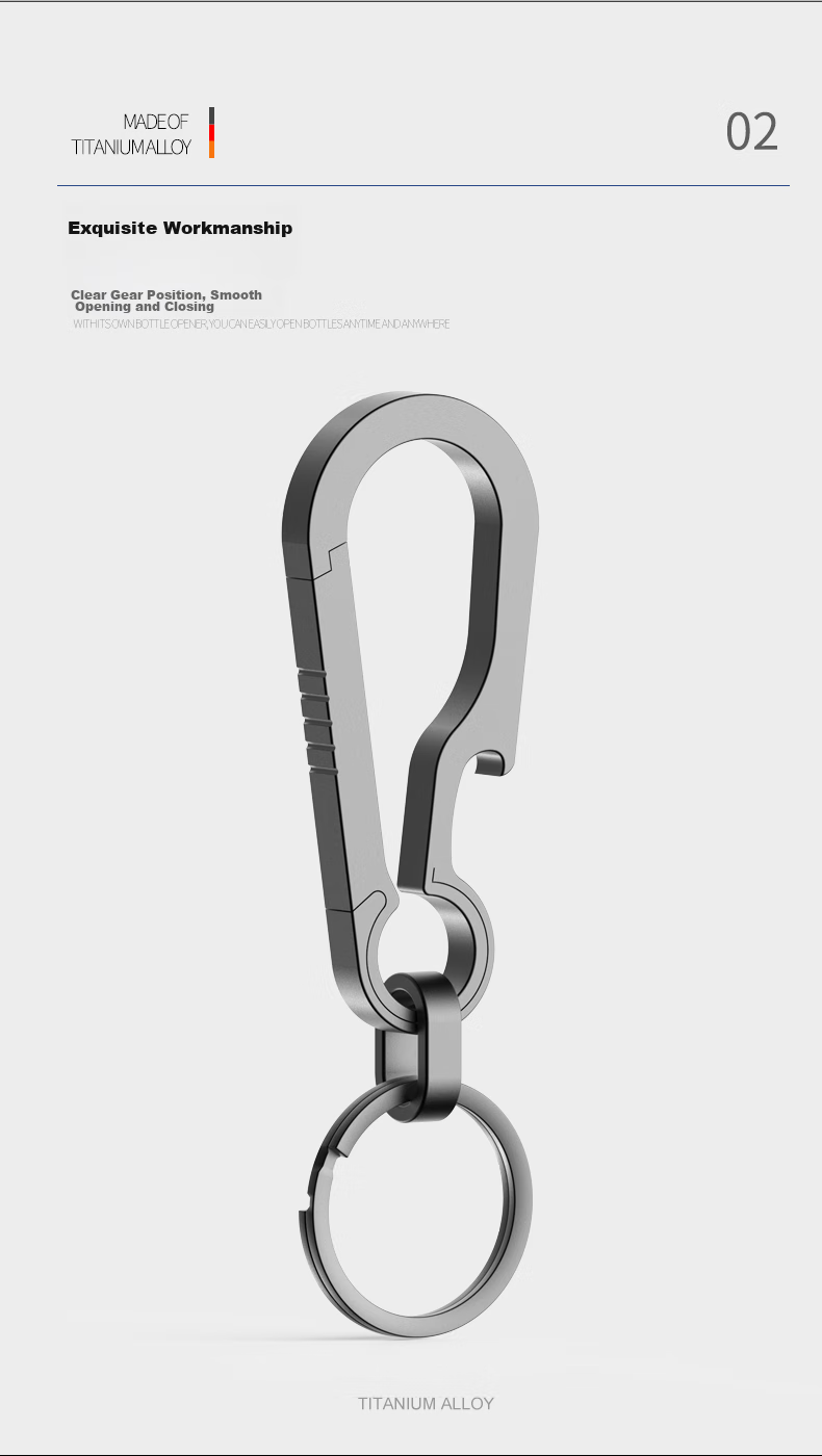 Laiben Titanium Alloy Car Keychain, Men's Key Ring Pendant, Personalized Creative Bottle Opener, Creative Gift 4