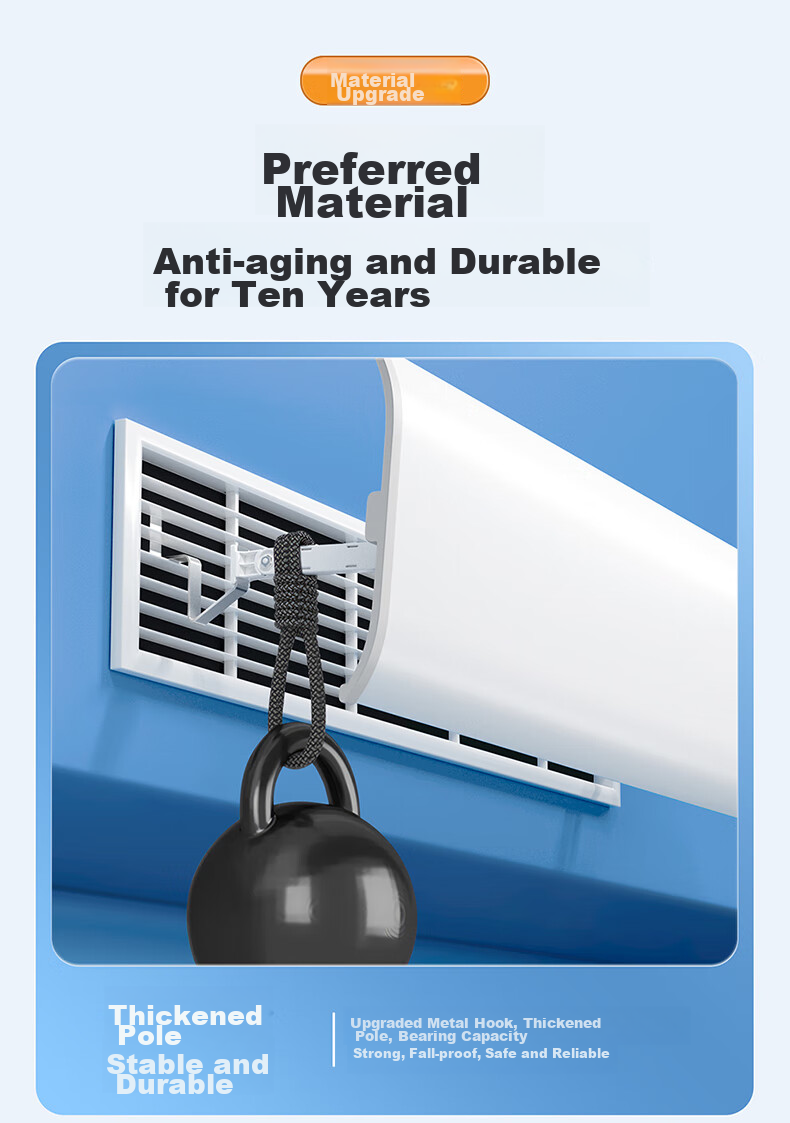 XIAOHUANGHOU Central Air Conditioning Wind Deflector, Anti-Direct Blowing Shield, Ceiling-Mounted Air Conditioner Wind Guide Cover, Universal Side Hanging for Office And Postpartum Care, 120cm 10