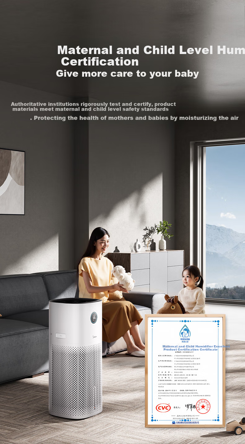 Midea [UV Sterilization] Mist-Free Air Purifier And Humidifier, Large Capacity Floor-Standing Home Bedroom Quiet Model for Pregnant Women And Infants, Rhinitis Relief, Gift for Women SZK-U12 HarmonyOS Smart Connectio 24