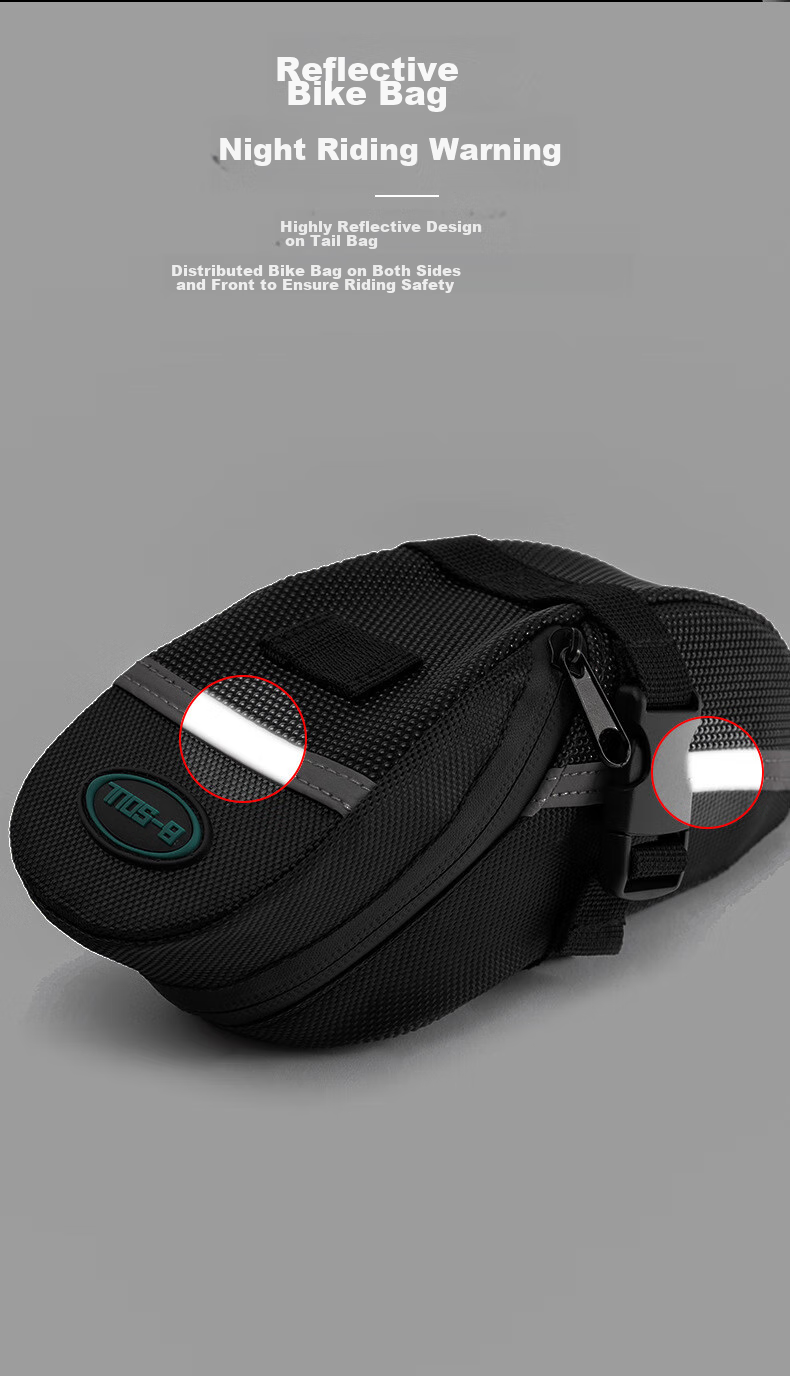 BIKEBROS Bicycle Saddle Bag, Tail Bag, Seat Cushion Bag, Mountain Bike Road Bike Cycling Bag, Bicycle Saddle Tail Bag Equipment, Black 6