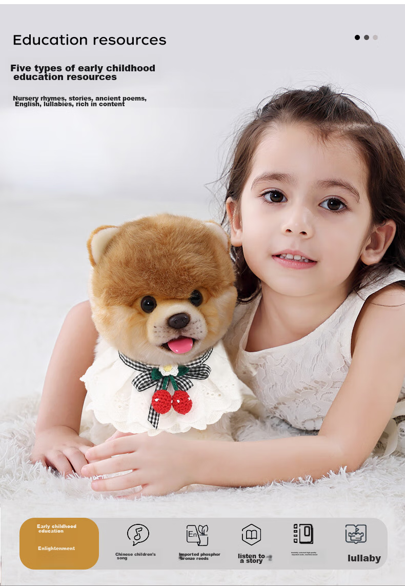 Tiantianwang Milk Drinking Pomeranian Dog Children's Toy for Girls And Boys Aged 3-6, Smart Robot Dog Educational Toy Birthday Gift Box 12