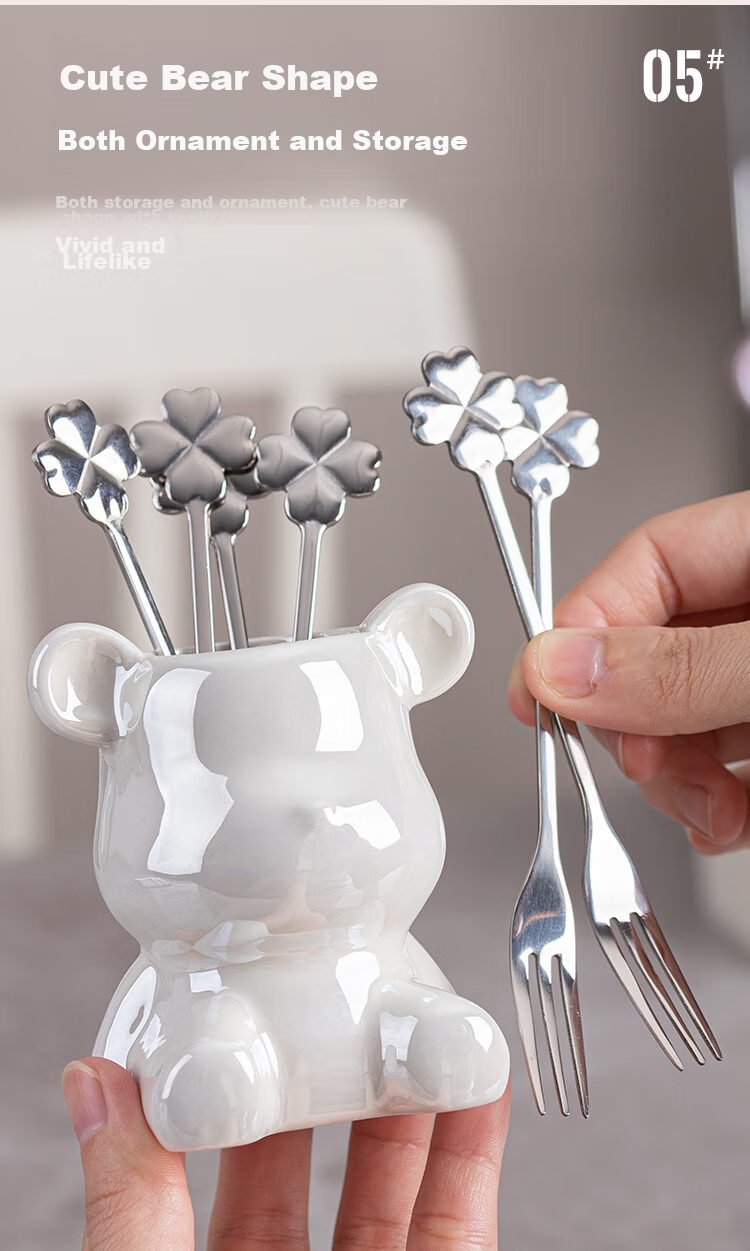 Banwushenghuo 304 Stainless Steel Fruit Fork, Luxury Household Dessert Fork, Cake Fork, Fruit Pick, Exquisite Fruit Fork Set 9