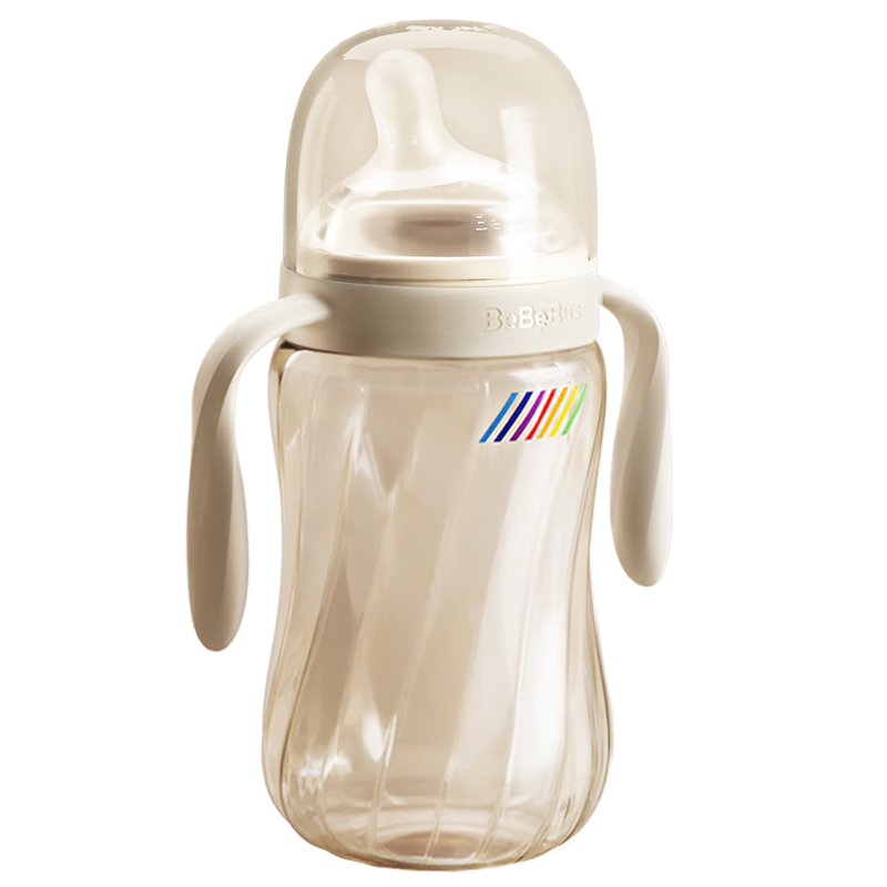 Bebebus Diamond-Like Bottle for Newborns 0-1 Month, Anti-Colic PPSU Infant Breast-Like Anti-Choking Off-Center Nipple, 300ml