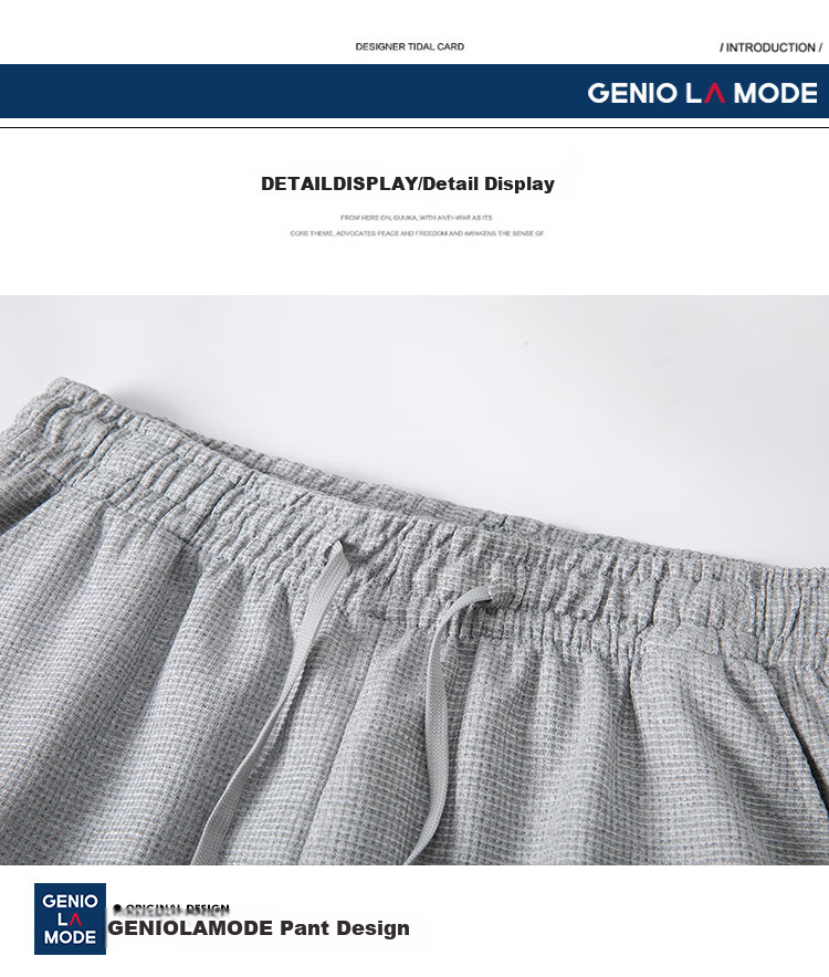 GENIOLAMODE Men's Shorts, Everyday Basic Solid Color, Drawstring, Loose Fit, Casual Comfortable Versatile Five-Point Pants 17