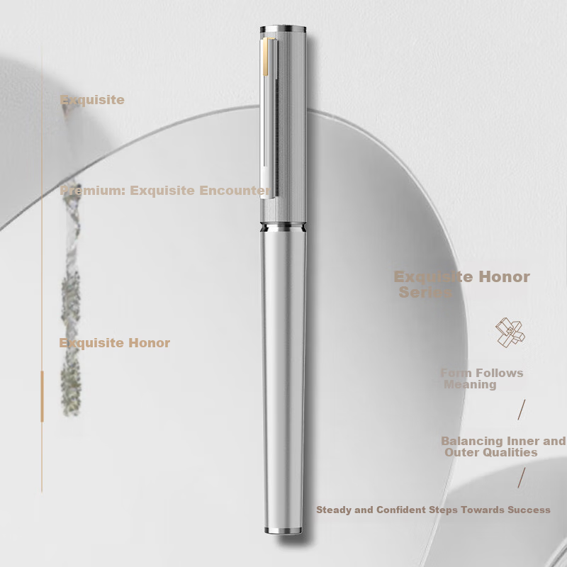 HERO Fountain Pen, Zhenrong Series Light Luxury 10K Gold Pen, Platinum Color Ink Cartridge Gift Box, High-End Signature Pen for Women, Elegant Gift for Leaders And Teachers