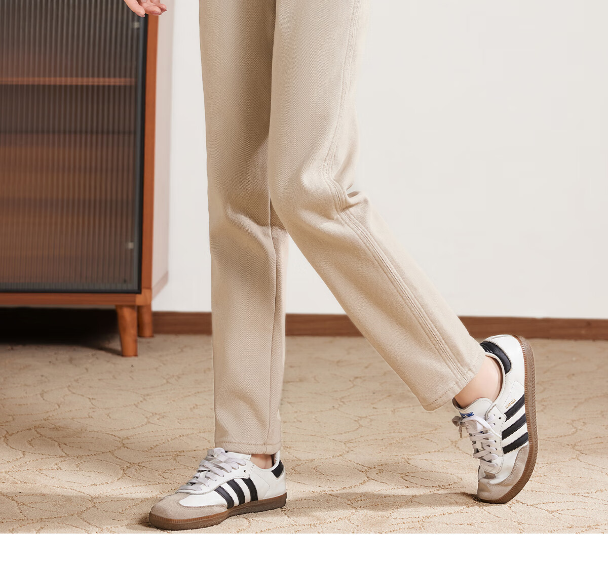 PinCai Women's Jeans, Spring And Autumn White High-Waisted Slimming Heightening Versatile Casual Trousers P143N1010 23