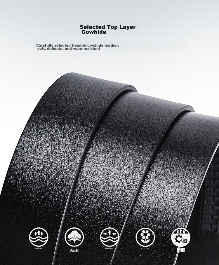 Hush Puppies Genuine Leather Belt for Men with Automatic Buckle, Business Style Waistband Gift Box Set, Birthday Present for Boyfriend Or Father 2