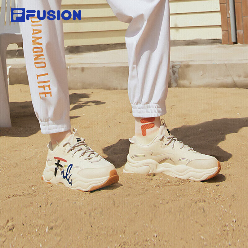 FILA FUSION Official Trendy Brand Women's Shoes BUBBLE Dad Casual Running Shoes Versatile Bubble Shoes