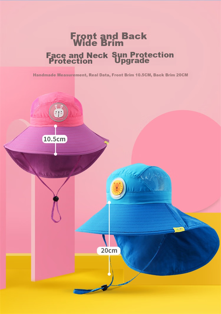 Lemonkid Children's Sun Protection Hat, Boys And Girls Sun Hat, Baby Fisherman Hat, Infant Sun Hat, Elegant Purple Little Rabbit, Size 52 4