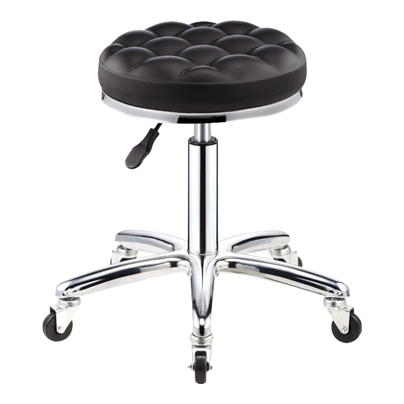 Huakaizhixing Bar Stool, Adjustable Height Bar Chair, Swivel Bar Stool, Casual Reception Chair HK02 Black