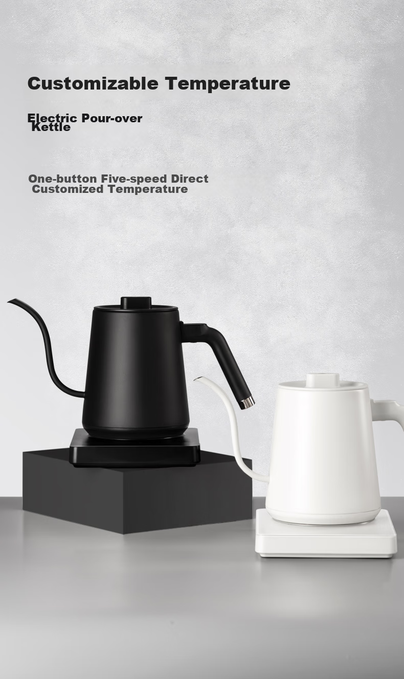 Hero Unnamed Hand-Pressed Coffee Maker with Temperature Control, Fine-Mouthed Kettle, Electric Kettle for Brewing Tea, Temperature-Controlled Electric Pour-Over Kettle, Black 3