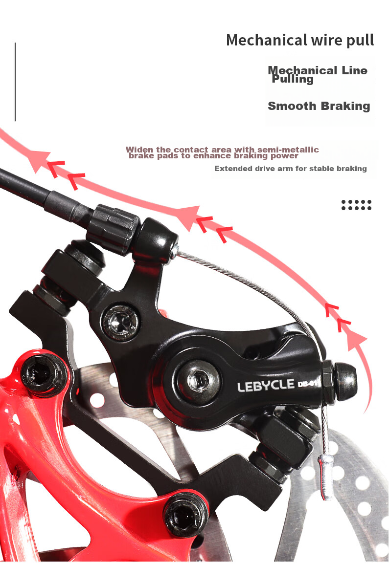 LEBYCLE Mountain Bike Electric Bicycle Clamp Brake Front Disc Brake Modification Accessories Universal Tool Brake Cable 4