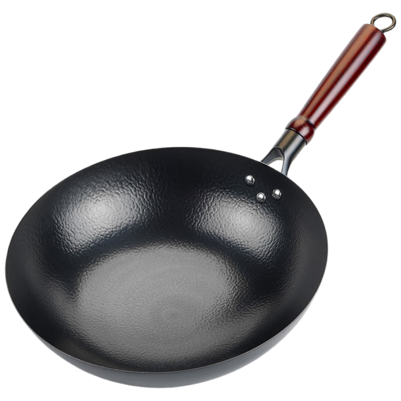 Zhang Sanfeng Zhangqiu 32cm Cast Iron Wok Non-Coated Round Bottom Gas Stove Stir Fry Pan Pre-Seasoned