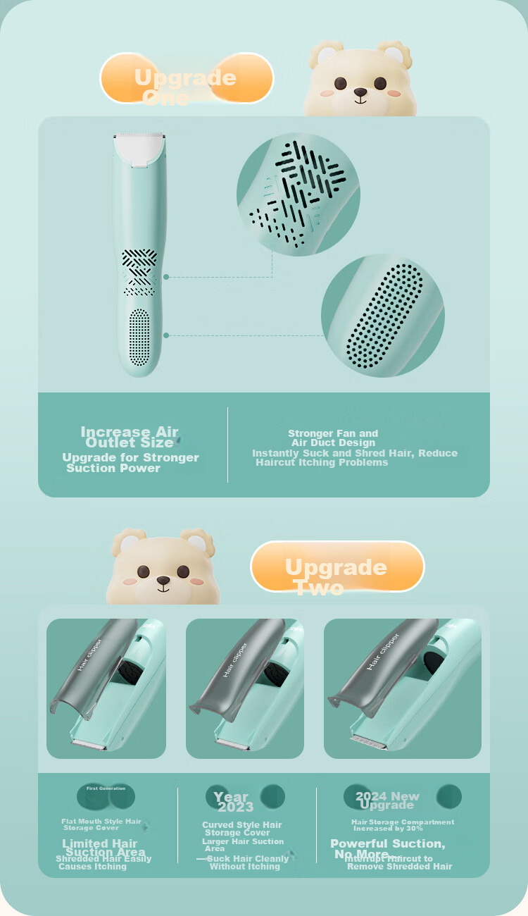 Yijan Automatic Hair Suction Baby Hair Clipper, Quiet Children's Hair Trimmer, Infant Hair Cutter, Newborn Hair Cutting Electric Shaver 4
