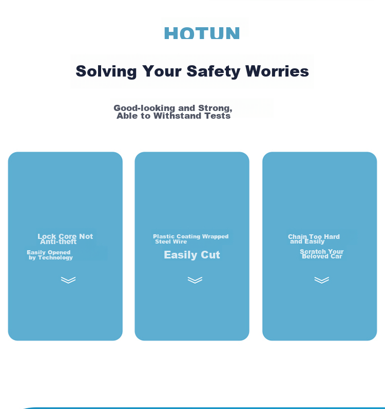 HOTUN Bicycle Anti-Theft Chain Lock, Bike Lock, Electric Vehicle Chain Lock, Mountain Bike Chain Lock HDHL-06 Classic Model 3