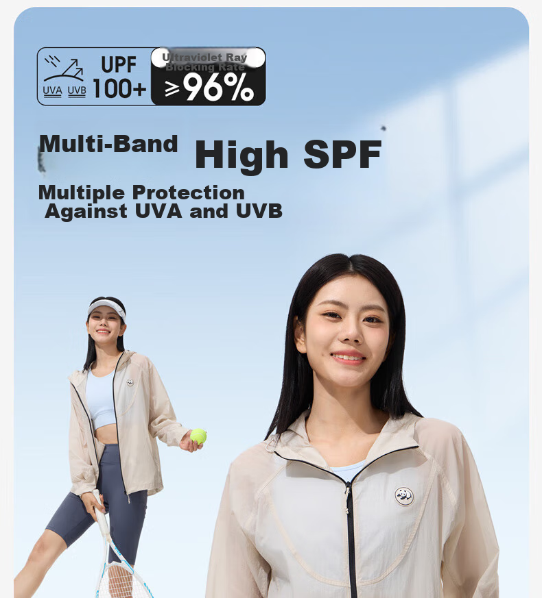 CAMEL Panda Outdoor Sun Protection Jacket, Spring And Summer Ice Silk UV-Resistant Quick-Dry Thin Coat, 8022 Phantom Black, Women's M 3