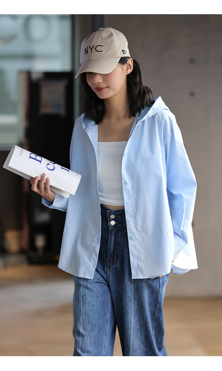 Dme Casual Hooded Side Slit Long Sleeve Shirt for Women, Light Brown, L 8