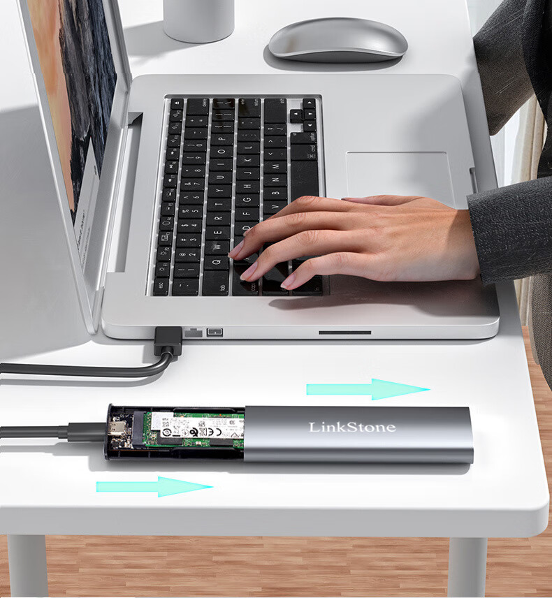 LinkStone M.2 NVMe Portable Hard Drive Enclosure, Type-C 3.2 Interface SSD Enclosure for Laptops, Full Aluminum External Enclosure 4