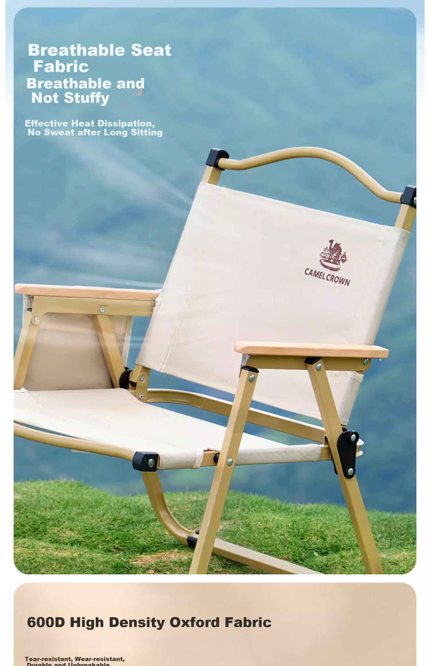 CAMEL Outdoor Kamilite Chair, Outdoor Picnic Camping Chair, Folding Camping Chair, Fishing Sketching Chair, Equipment Table And Chairs D619 9