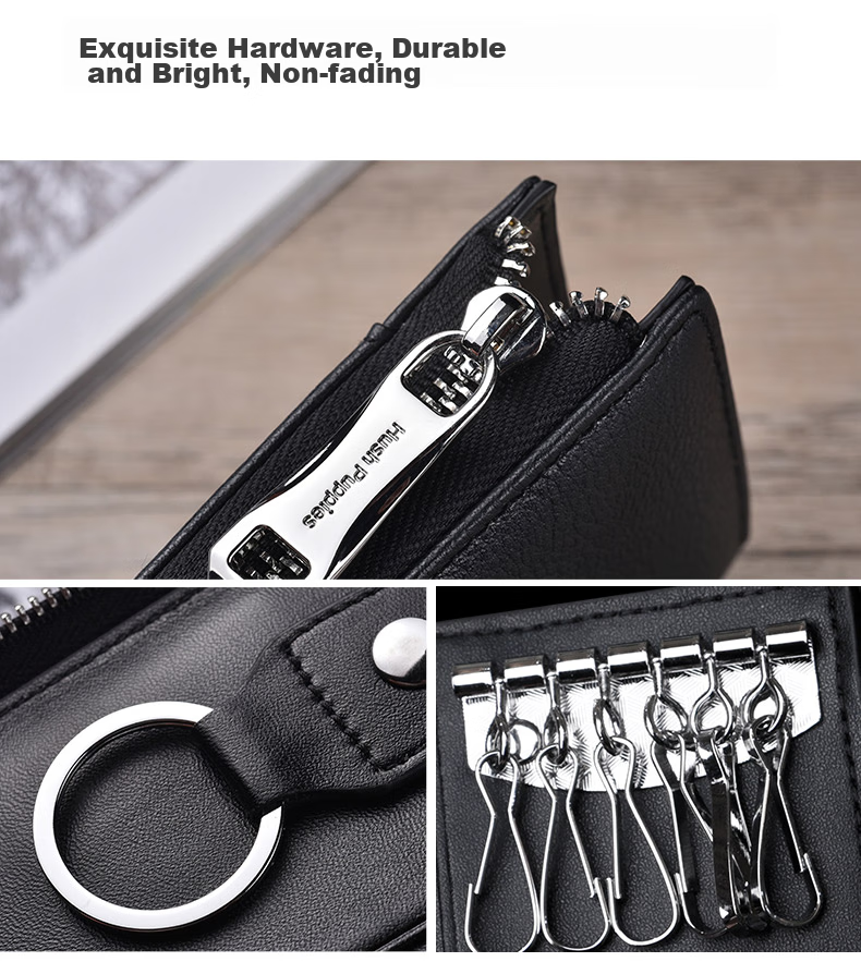 Hush Puppies Key Case, Men's External Card Slot, Portable Key Ring, Multifunctional Storage Bag, Gift Box Packaging, Birthday Present 7