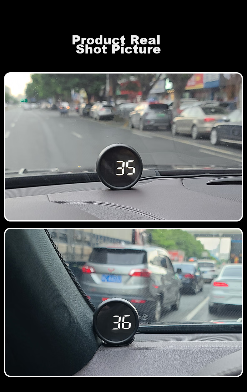 XINWUZHIJING Car HUD Head-Up Display, Universal LCD Instrument Cluster, GPS Version, Speed Warning, Leveling Display G1 11